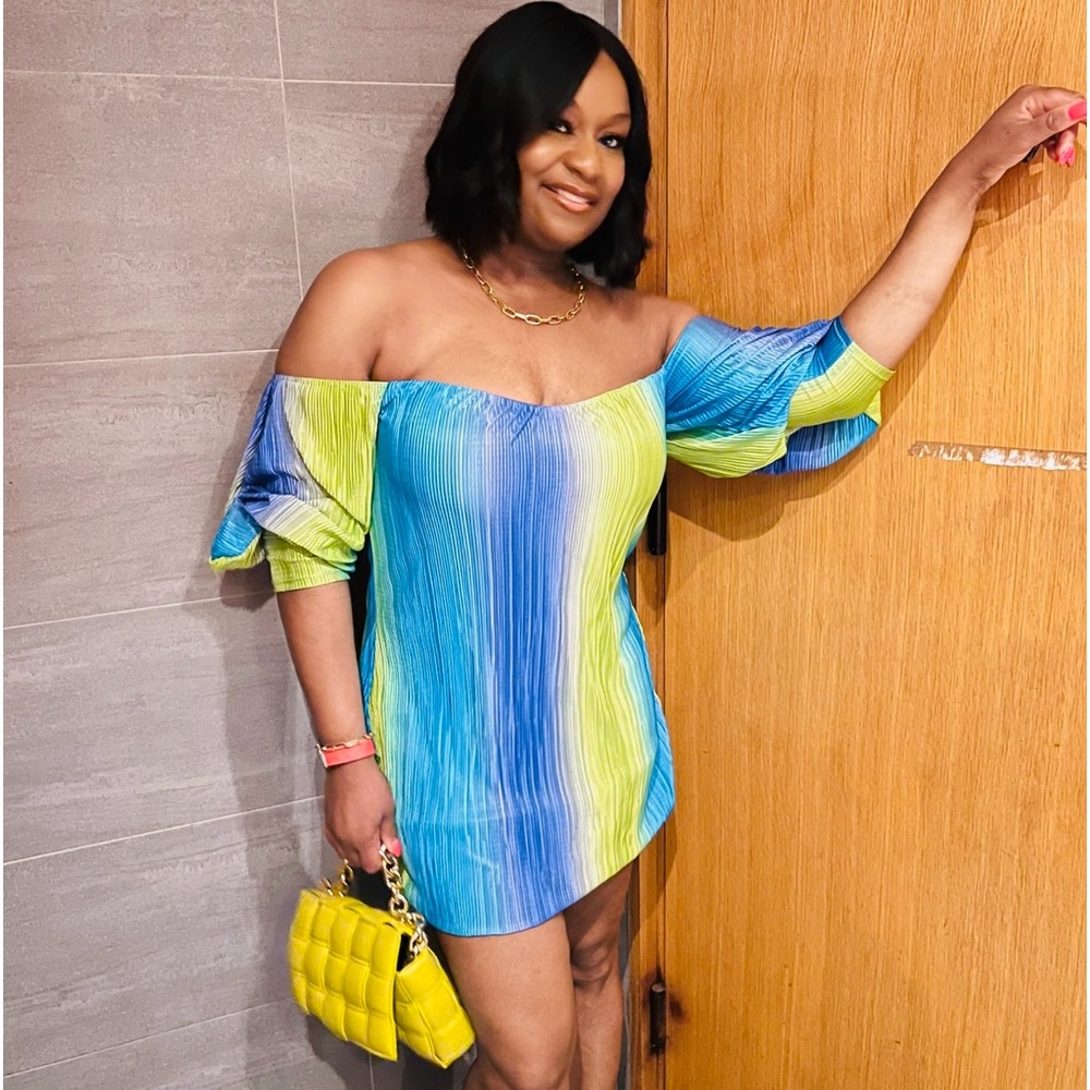 Off the shoulder mini dress